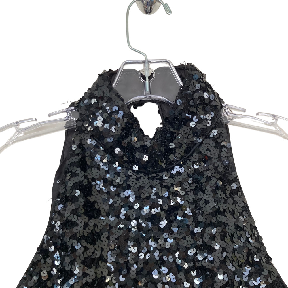 Vintage Hollywood Nites Black Sequin Mini Dress - Picture 2 of 6